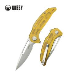 Couteau Kubey Nautilus Lame Acier 14C28N Manche Ultem Ambr&eacute; Liner Lock KUB372C