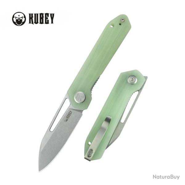 Couteau Kubey Royal Lame Acier 14C28N Manche G10 Jade Liner Lock KUB321R