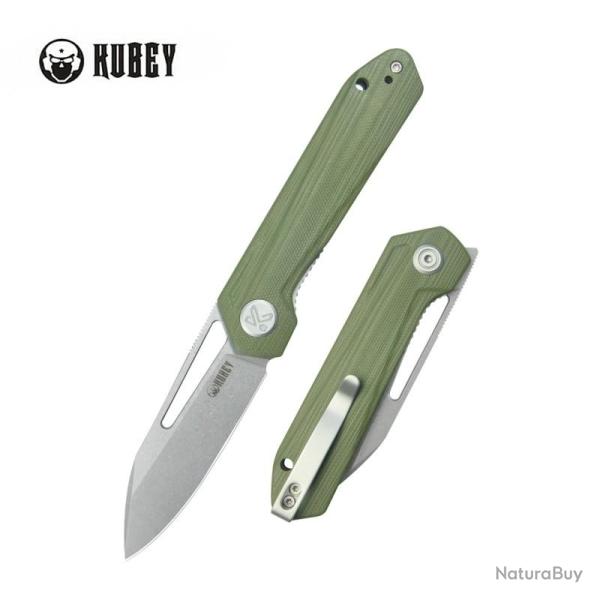 Couteau Kubey Royal Lame Acier 14C28N Manche G10 Vert Liner Lock KUB321S