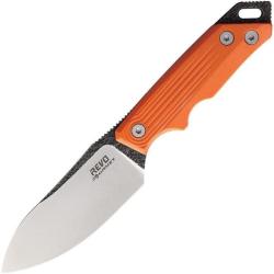 Couteau Revo RJ1 Journey Lame Acier 9Cr18MoV Manche G10 Orange Full Tang Etui Kydex REVRJ1FIXORG