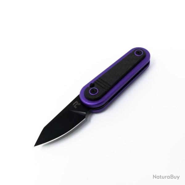Couteau Revo Spirit Lame Acier 14C28N Manche Aluminium Violet Fibre de Carbone Button Lock REVSPRTPR