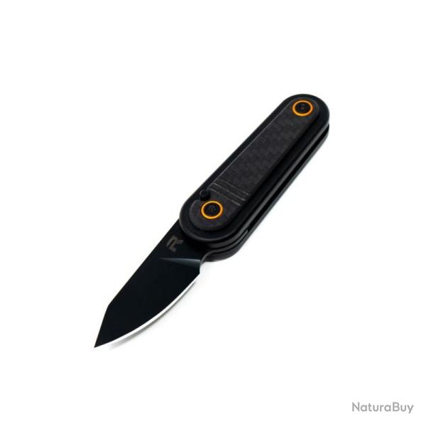 Couteau Revo Spirit Lame Acier 14C28N Manche Aluminium Noir .de Carbone Button Lock REVSPRTBK