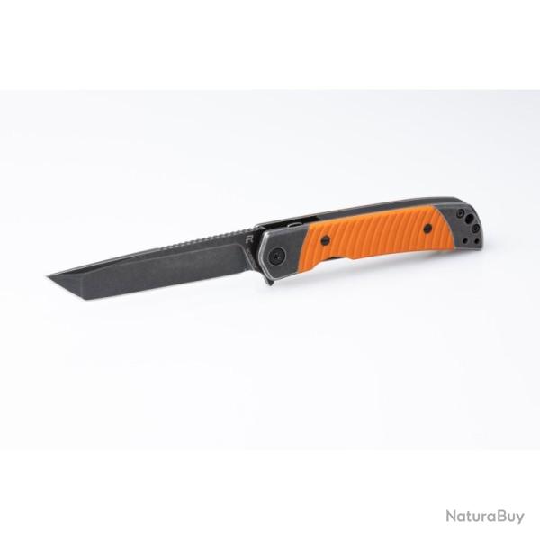 Couteau Revo Duo Tanto Lame Acier 9Cr18MoV Manche G10 Orange Framelock Coupe-Ceinture REVDUOTORG