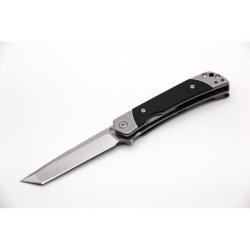 Couteau Revo Duo Tanto Lame Acier 9Cr18MoV Manche G10 Noir Framelock Coupe-Ceinture REVDUOTBLK