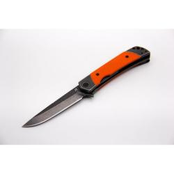 Couteau Revo Duo Drop Point Lame Acier 9Cr18MoV Manche G10 Orange Framelock REVDUODORG