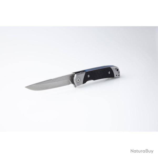 Couteau Revo Duo Drop Point Lame Acier 9Cr18MoV Manche G10 Noir Framelock Coupe-Ceinture REVDUODBLK