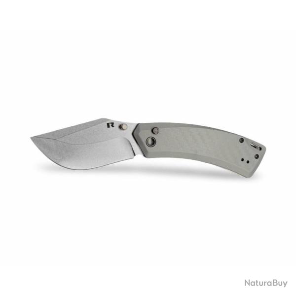 Couteau Revo Canyon Lame Acier 4Cr13MoV Manche FRN Gris Button Lock REVCNYNGRY