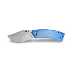 Couteau Revo Canyon Lame Acier 4Cr13MoV Manche FRN Bleu Button Lock REVCNYNBLU