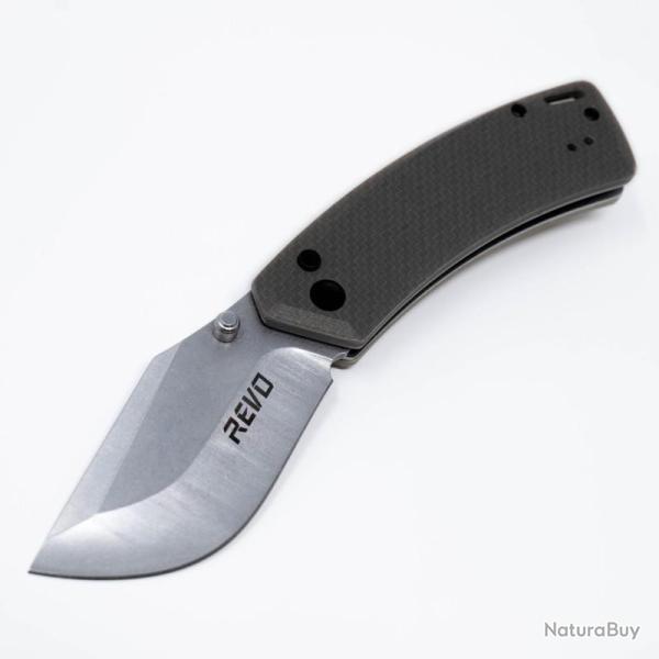 Couteau Revo Canyon Lame Acier 4Cr13MoV Manche FRN Noir Button Lock REVCNYNBLK