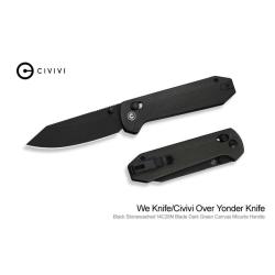 Couteau Pliant Civivi Over Yonder Lame Acier 14C28N Noire Manche Micarta Vert Fonc&eacute; CIVC250271
