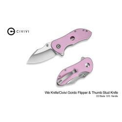 Couteau Pliant Civivi Gordo Lame Acier D2 Manche G10 Rose Linerlock CIVC22018C4