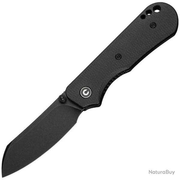 Couteau Pliant Civivi Crabby Lame Acier 14C28N Noire Manche Micarta Noir Linerlock CIVC240553