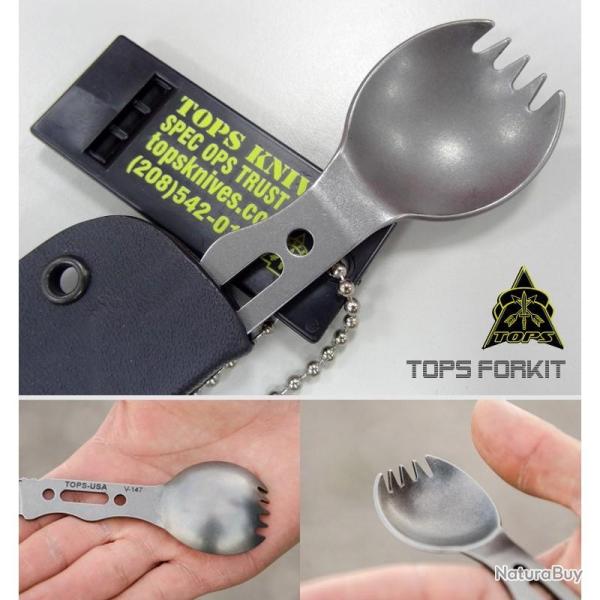Outil Multifonction TOPS FORK It Tool Lame Acier 1095 Manche Acier Int�gral Housse Kydex TPFORK01