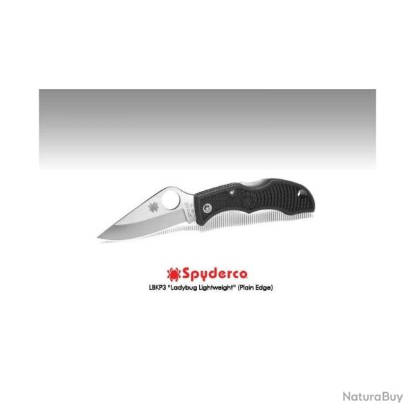 Couteau Pliant Spyderco Ladybug 3 Lame Acier VG-10 Manche FRN Noir Lockback Japon SCLBKP3