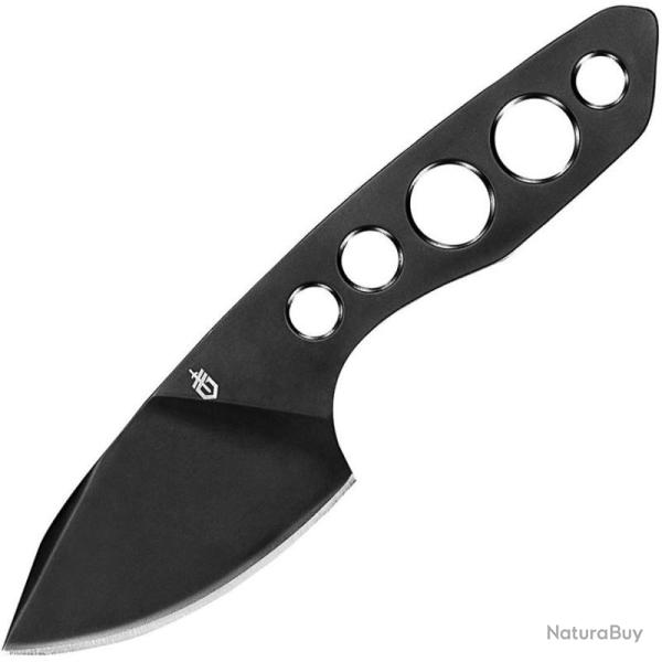 Couteau Gerber Dibs Mini Lame Acier 440 Manche Acier Inoxydable rev�tement PVD Noir Housse G4116