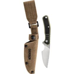Couteau Fixe Gerber Downwind Caper Lame Acier 7Cr17MoV Manche G10 Noir et Vert Housse G3934
