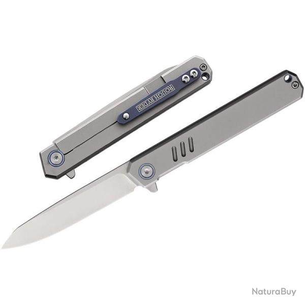 Couteau Pliant Rough Rider Mini Full Metal Lame Acier D2 Manche Inox Linerlock RR2516