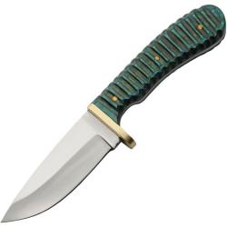 Couteau Fixe Rite Edge Green Valley Hunter Lame Inox Manche Bois &Eacute;tui Cuir Gaucher PA203482