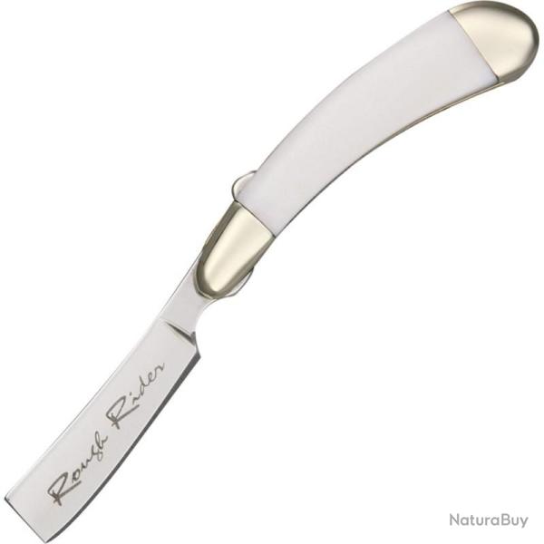 Mini Couteau Pliant Rough Rider Mini Razor Lame Acier Inoxydable Manche Nacre Blanche Slip RR1363