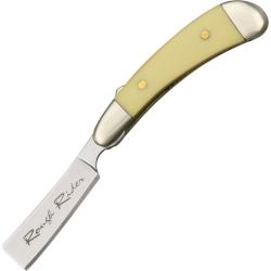 Mini Couteau Rough Rider Mini Razor Lame Acier Inoxydable Manche Synth&eacute;tique Jaune Slip Joint RR1362