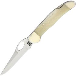 Couteau Pliant Bear & Son Lockback Lame Acier Inoxydable Manche Os Blanc USA BCWSB149L