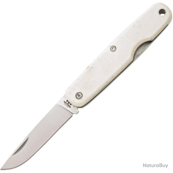 Couteau Pliant Bear & Son Pen Knife Lame Acier Inoxydable Manche Os Blanc Slip Joint USA BCWSB79