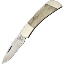 Couteau Pliant Bear & Son Midsize Lockback Lame Acier 440 Manche Os Blanc USA BCWSB61