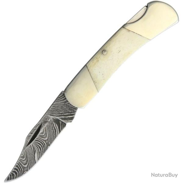 Couteau Pliant Bear & Son Executive Lockback Lame Damas Manche Os Blanc USA BCWSB26D