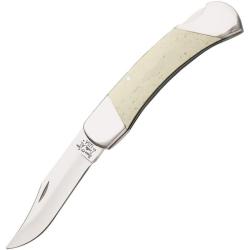 Couteau Pliant Bear & Son Lockback Lame Acier Inoxydable Manche Os Blanc USA BCWSB05