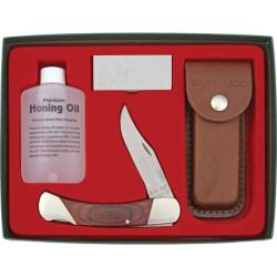 Coffret Couteau Pliant Bear & Son Hunter Lame Acier Inox Manche Palissandre Marron Lockback BCS297R