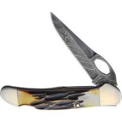 Couteau Pliant Bear & Son Lockback Lame Damas Manche Os Fa&ccedil;on Bois de Cerf Ambr&eacute; USA BC5149LD