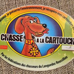 Autocollant  chasse , chiens , la chasse a la cartouche