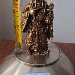 Figurine Feng Shui chinoise - Dieu du bonheur et de la prosp&eacute;rit&eacute; / Statuette orientale en laiton