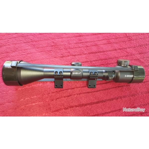 Lunette de tir LENSOLUX 3-9 X 50 avec MONTAGE COMPLET POUR RAIL 11 mm