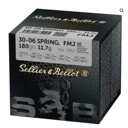 CARTOUCHES SB 30-06 FMJ 180GRS/11,7G VRAC x50