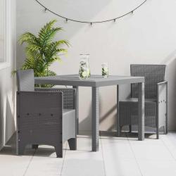 Ensemble table et chaises, 3 pi&egrave;ces, gris clair