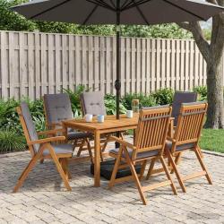 Ensemble repas de jardin, 7 pi&egrave;ces, 6 places, anthracite