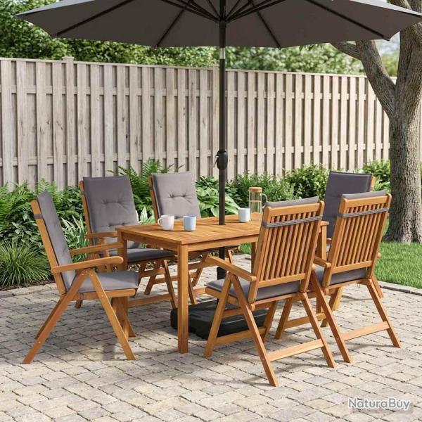 Ensemble repas de jardin, 7 pi�ces, 6 places, anthracite