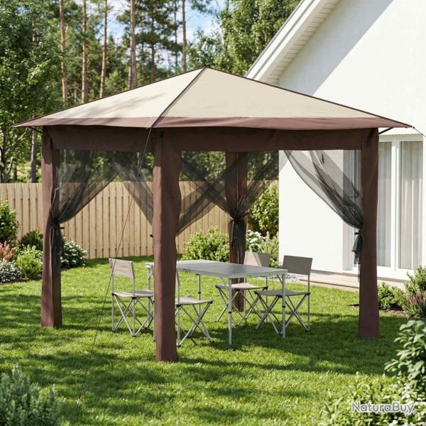 Abri de jardin avec 4 parois, cr�me et marron, 2,6 � 2,6 m