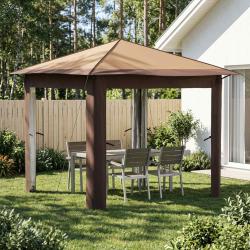 Abri sans paroi beige et marron, pour le jardin, 2,6 &times; 2,6 m