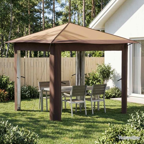 Abri sans paroi beige et marron, pour le jardin, 2,6 � 2,6 m