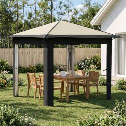 Abri sans paroi, cr&egrave;me et anthracite, pour le jardin, 2,6 &times; 2,6 m