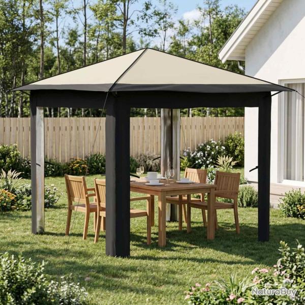 Abri sans paroi, cr�me et anthracite, pour le jardin, 2,6 � 2,6 m
