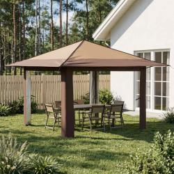 Abri de jardin sans paroi, beige et marron, 3,3 &times; 3,3 m