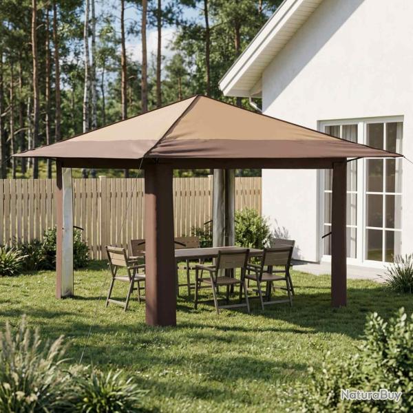 Abri de jardin sans paroi, beige et marron, 3,3 � 3,3 m