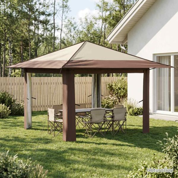 Abri de jardin sans paroi, cr�me et marron, 3,3 � 3,3 m