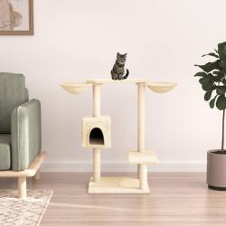 Arbre &agrave; chat avec griffoirs, cr&egrave;me, 82 cm