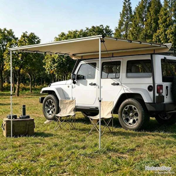 Auvent de camping-car et caravane beige, 4 � 3 � 2,15 m
