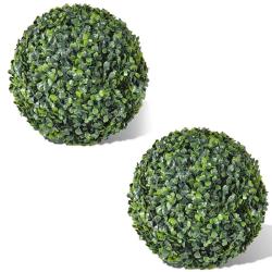 Boule de buis artificielle, 2 pi&egrave;ces, pour le jardin, 35 cm
