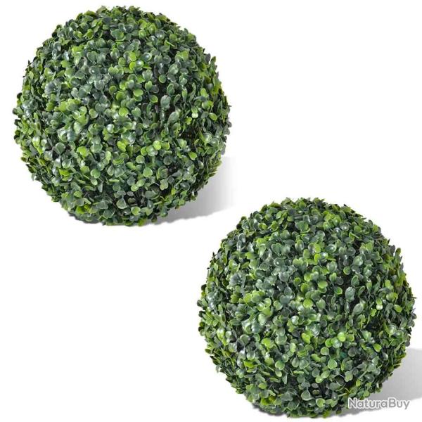 Boule de buis artificielle, 2 pi�ces, pour le jardin, 35 cm
